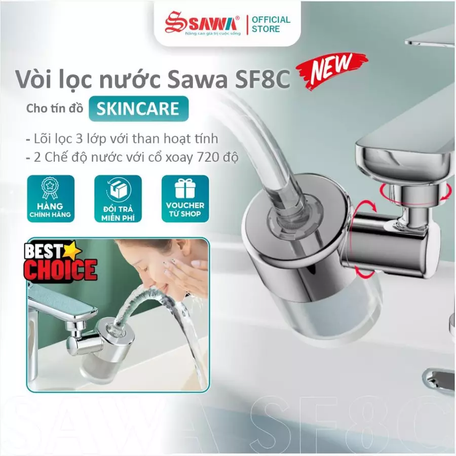 Bộ Lọc Nước Tại Vòi SF8C: Sawa Chính Thức Lên Kệ Sản Phẩm Mới 1 sf8c